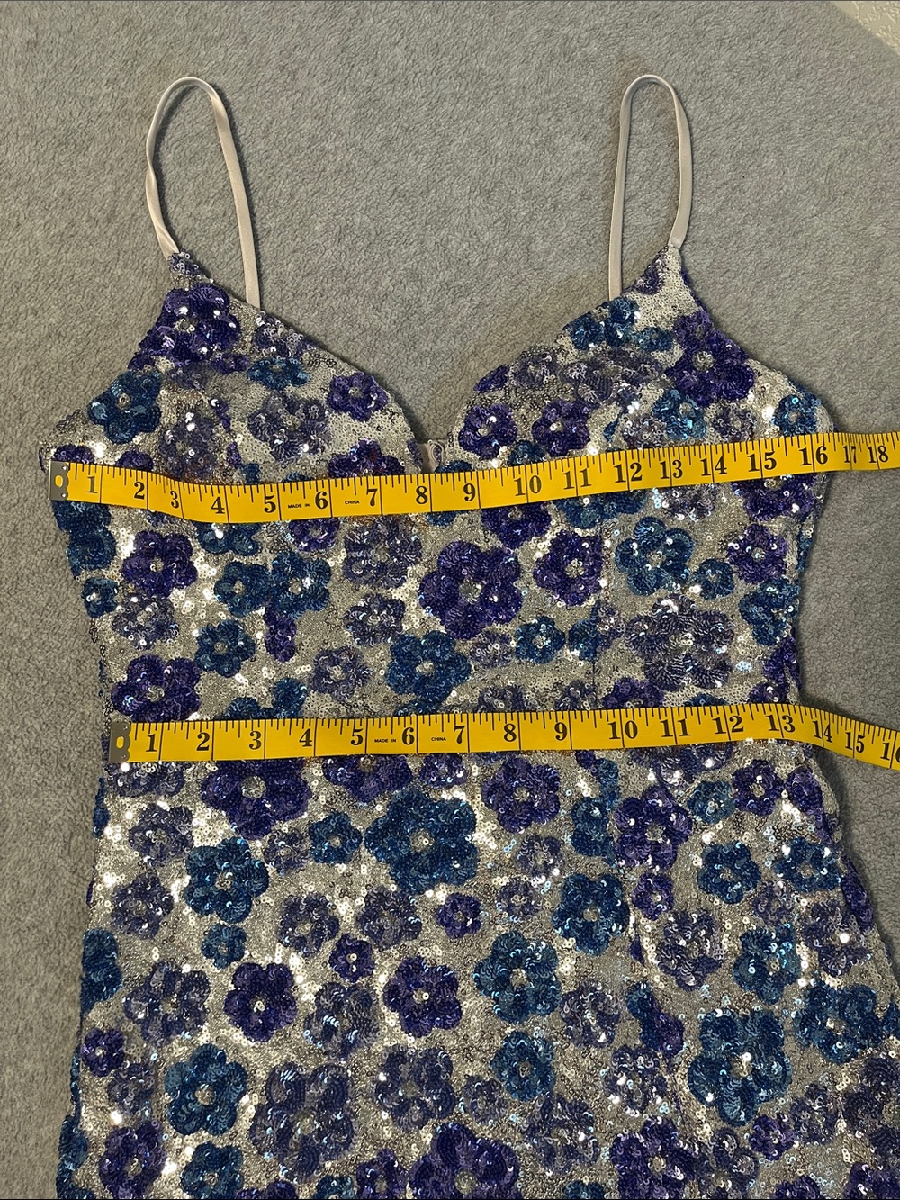 B Smart Floral Sequin Maxi Dress Size 9 10 Event - Picture 5 of 14